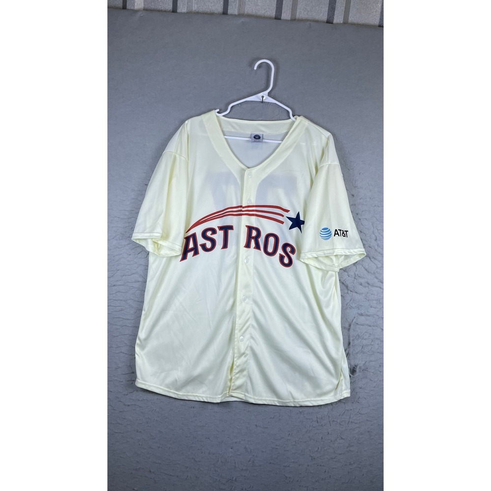 Houston Astros Jersey Mens XL Cream Good Jose Altuve 27 Baseball AT&T Logo